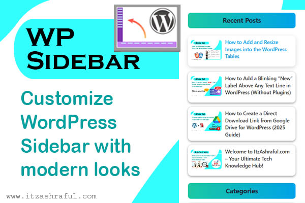 Astra Theme Sidebar Customization: Modern Posts & Categories Design. WordPress sidebar design