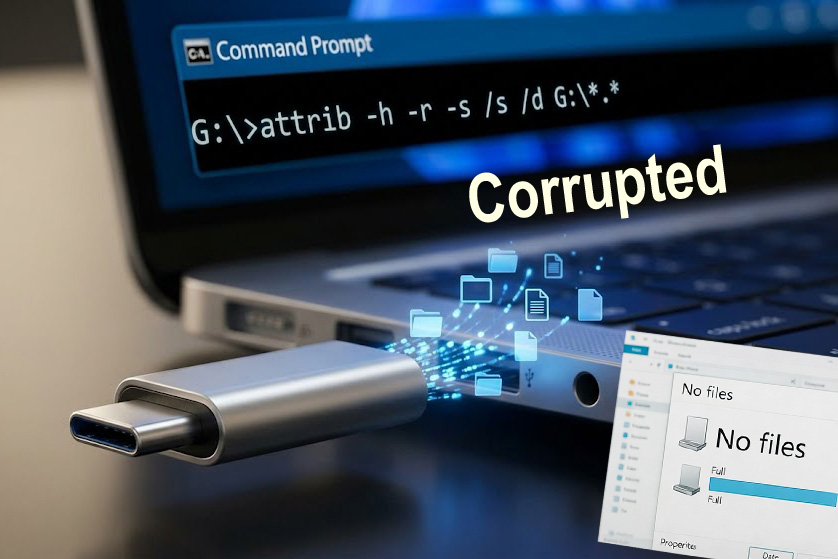How to Unhide Files on a Pendrive Using the Attrib Command